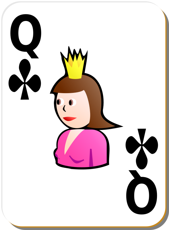 White deck: Queen of clubs