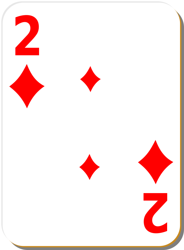 White deck: 2 of diamonds