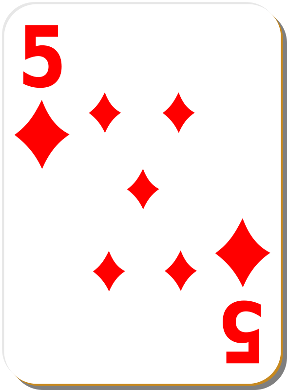 White deck: 5 of diamonds