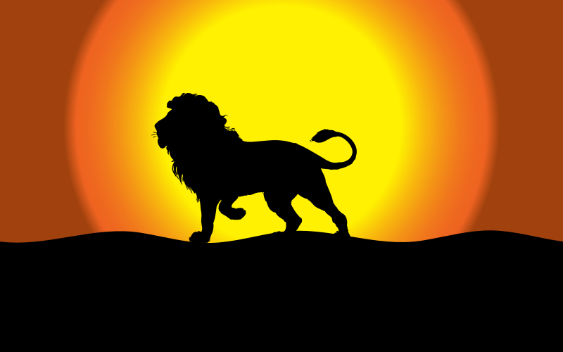 Dusk Lion Silhouette