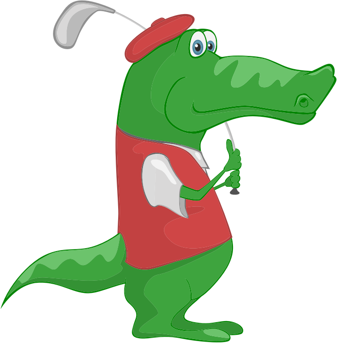 Crocodile Playing Golf