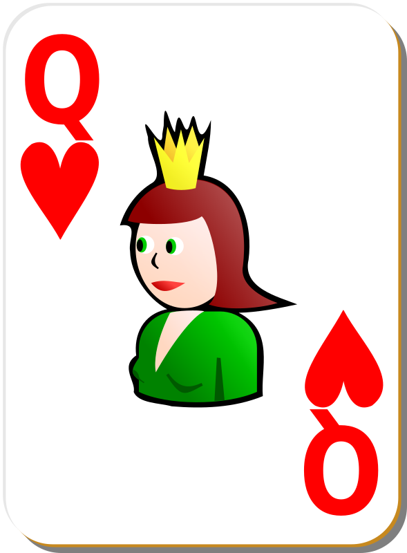 White deck: Queen of hearts