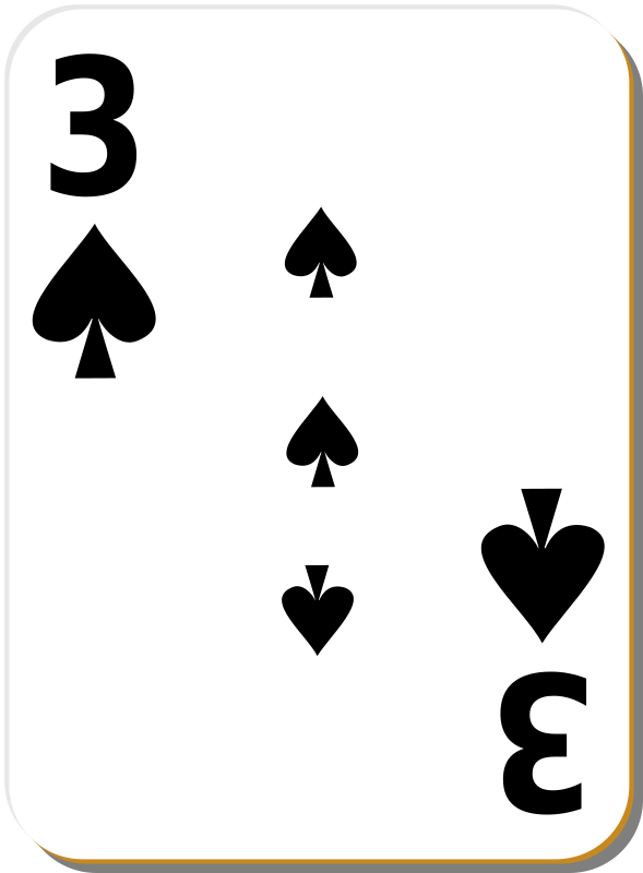 White deck: 3 of spades