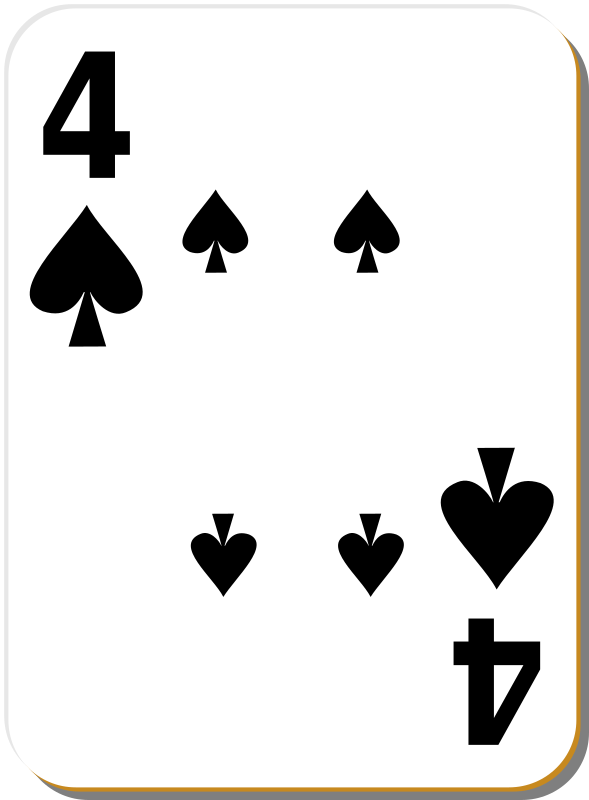 White deck: 4 of spades
