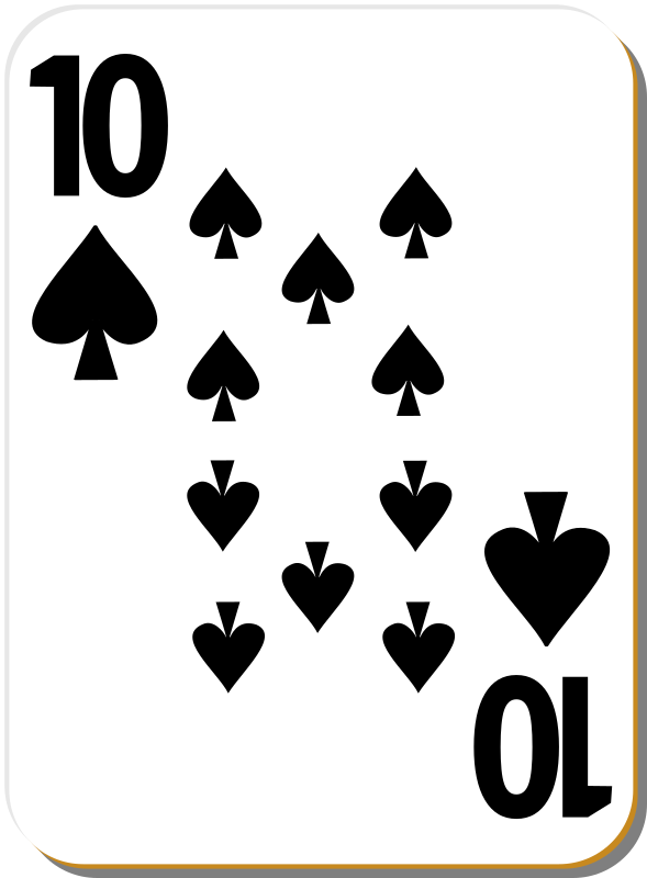 White deck: 10 of spades