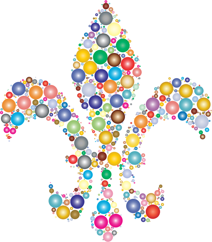 Colorful Fleur De Lis Circles