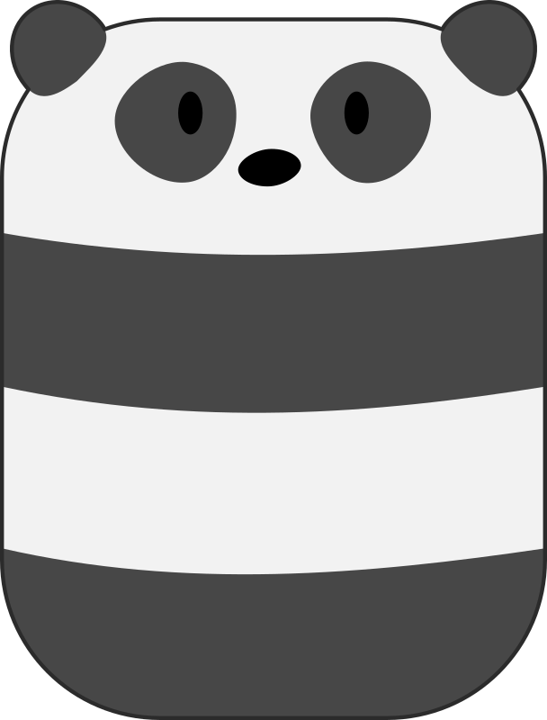 Curved Cute Minimal Panda Bear