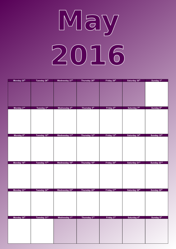 May calendar - Openclipart