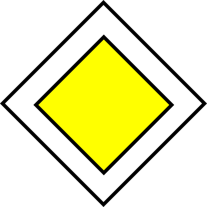 Priority Road Traffic Sign