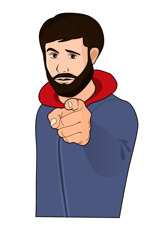 Guy pointing a finger - Openclipart