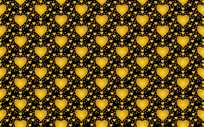 Seamless Gold Heart Pattern 4