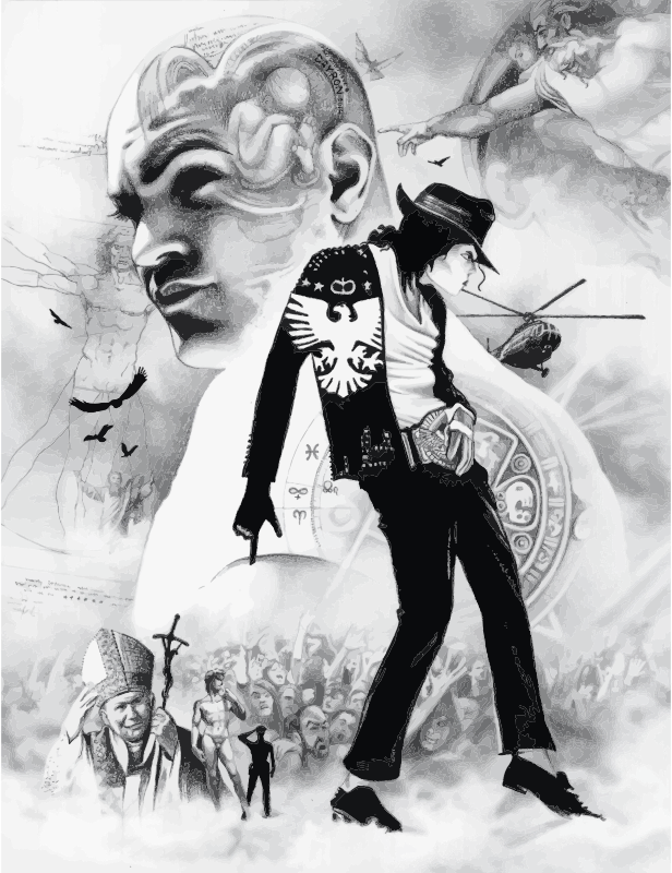 Michael Jackson Pencil Sketch Montage