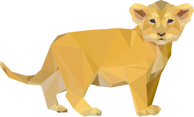 Low Poly Lion Cub