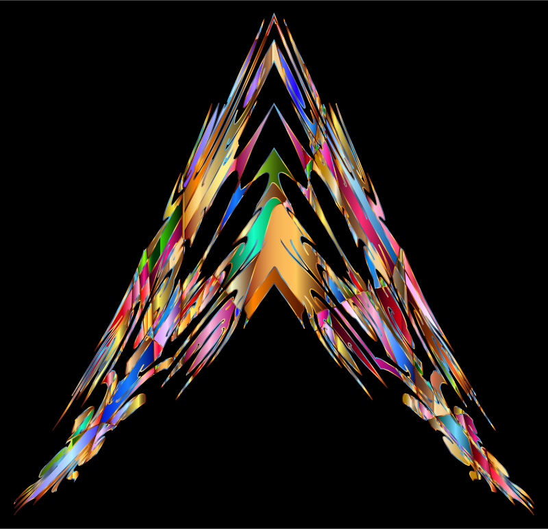 Prismatic Crystal Arrowhead Black Background