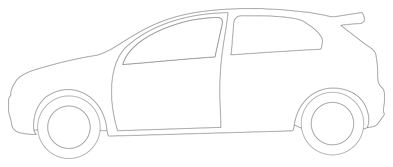 Rally Car Side View Shape