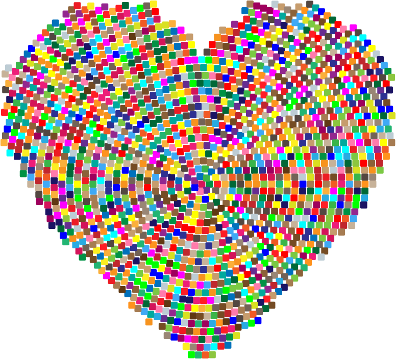 Colorful Mosaic Heart 3