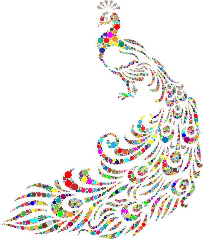 Colorful Peacock Circles