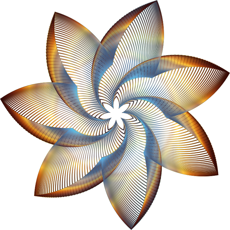 Prismatic Flower Line Art No Background