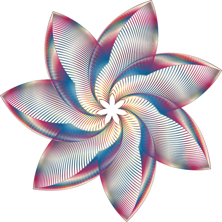 Prismatic Flower Line Art 3 No Background