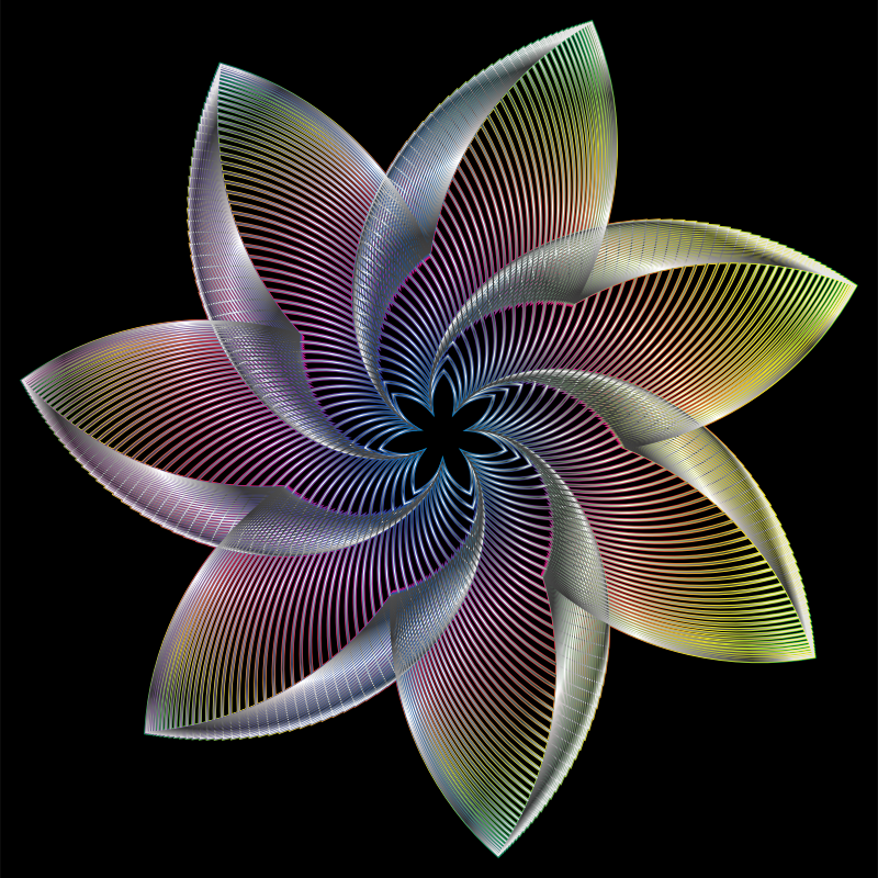 Prismatic Flower Line Art 7