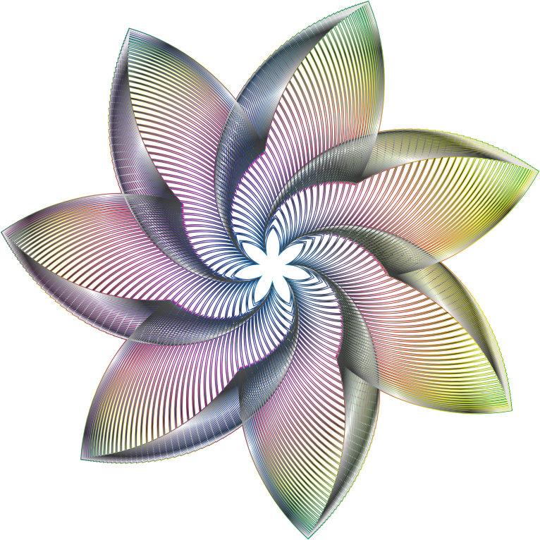 Prismatic Flower Line Art 7 No Background