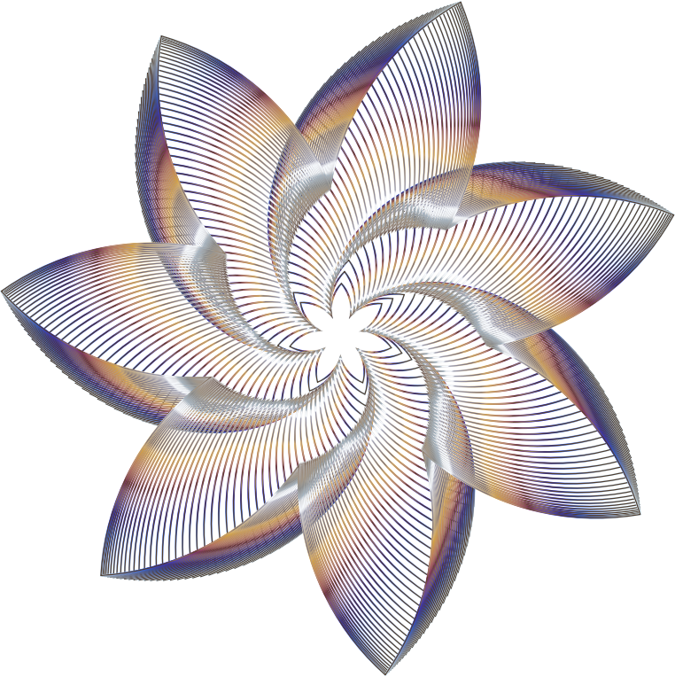 Prismatic Flower Line Art 9 No Background