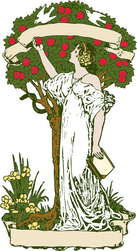 Woman at Apple Tree - Color