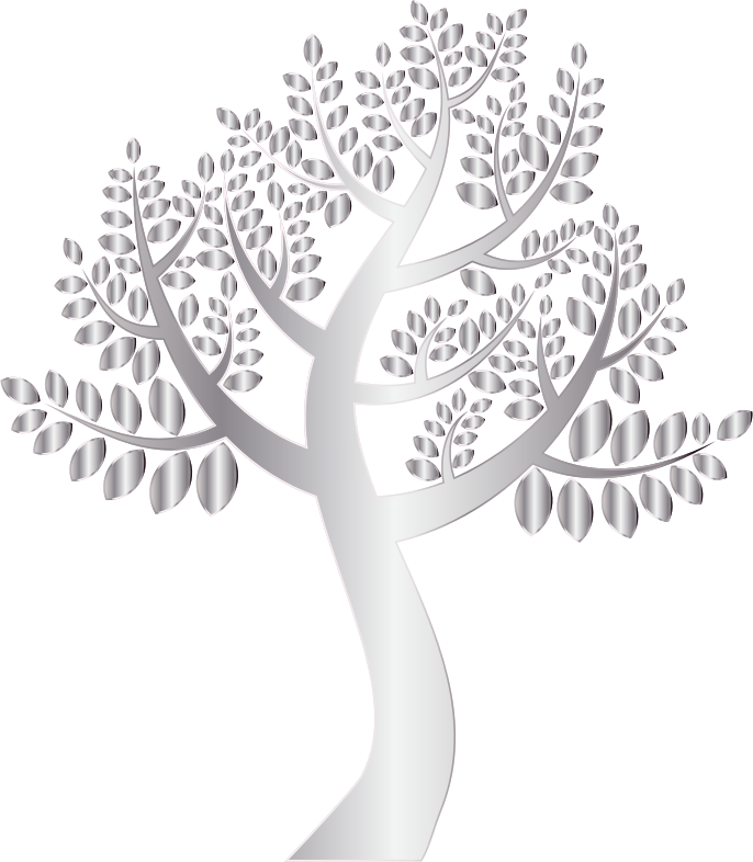 Simple Silver Tree Without Background