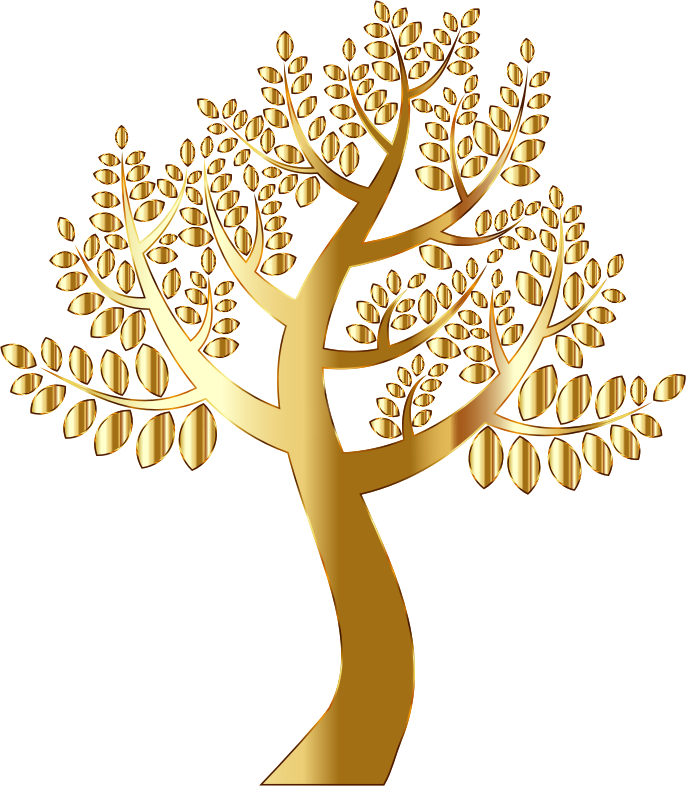 Simple Gold Tree Without Background