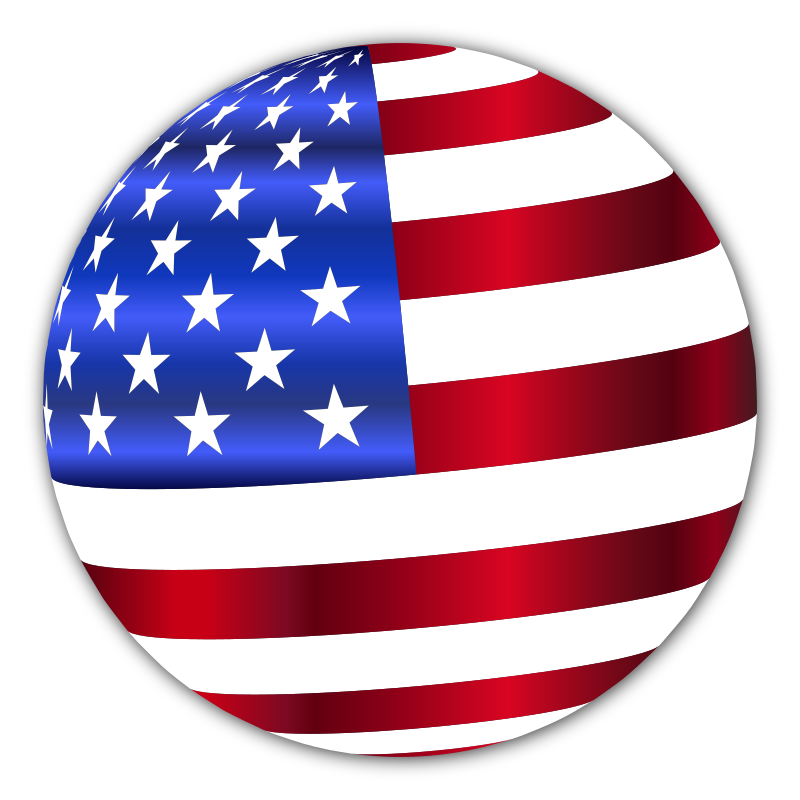 USA Flag Sphere Enhanced With Drop Shadow