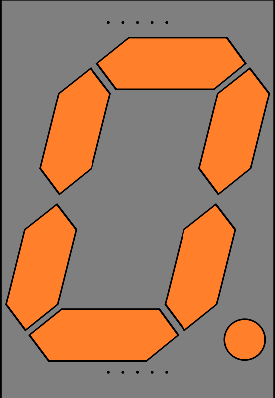 Orange Seven Segment Display: Zero 