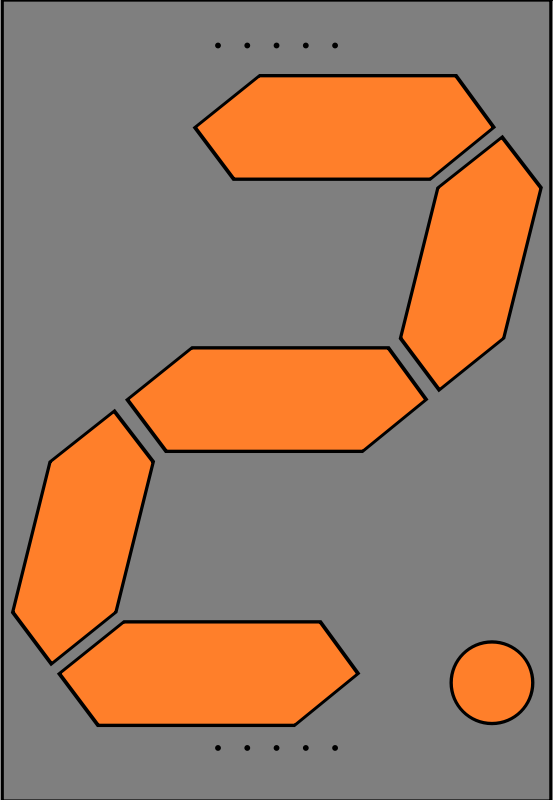 Orange Seven Segment Display: Two