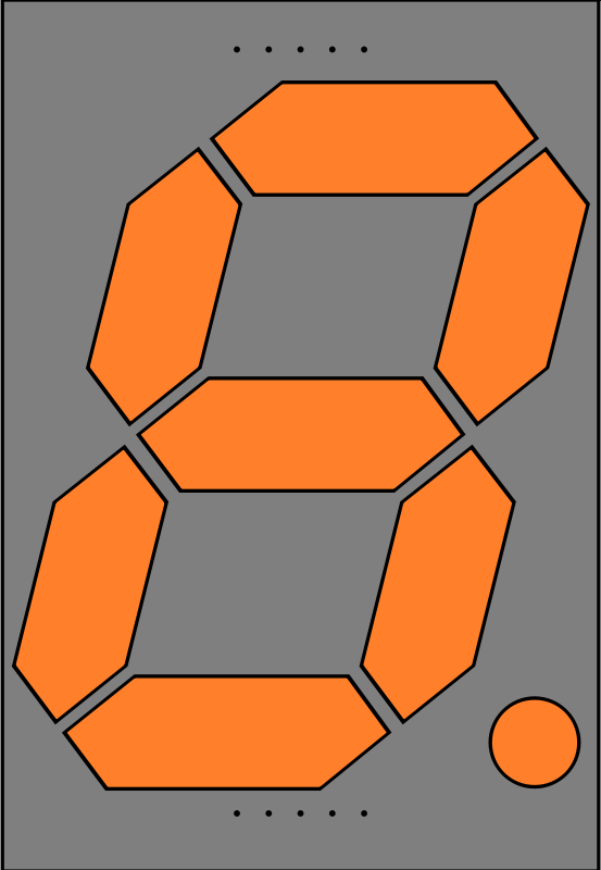 Orange Seven Segment Display: Eight