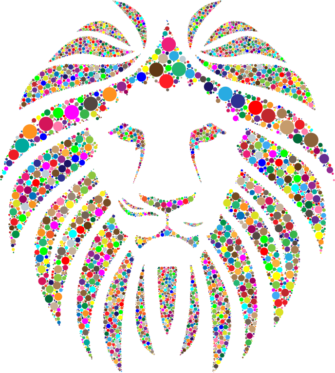 Colorful Lion Circles No Background