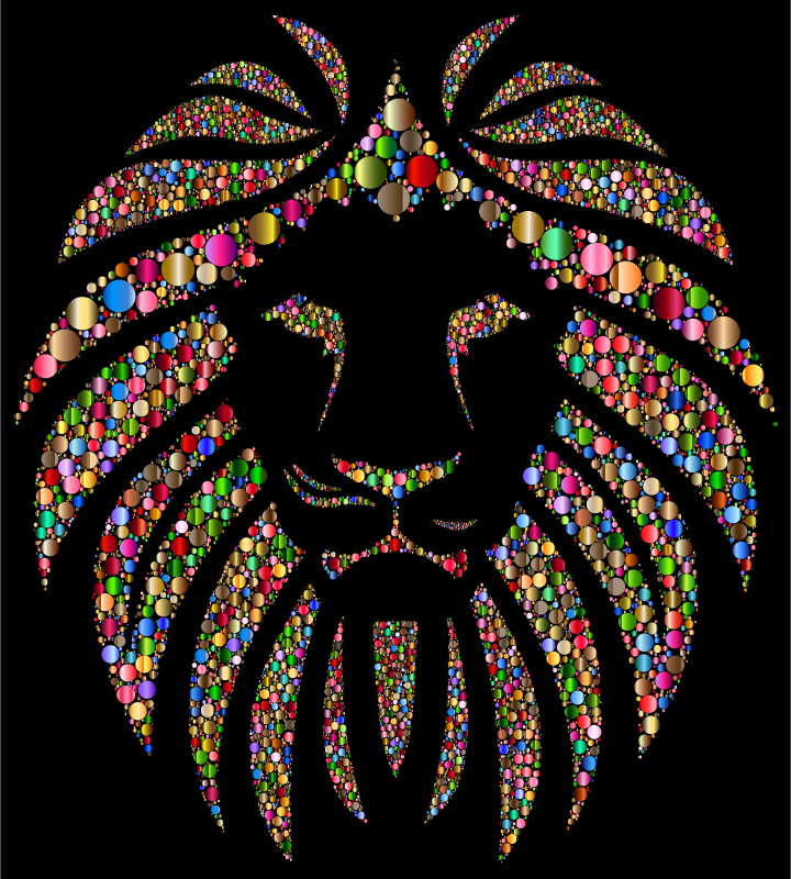 Colorful Lion Circles 4