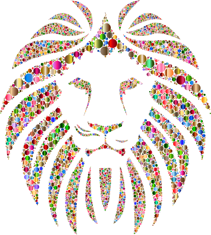 Colorful Lion Circles 4 No Background