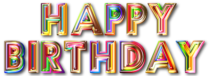 Happy Birthday Typography With Drop Shadow