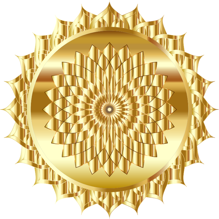 Golden Mandala Line Art