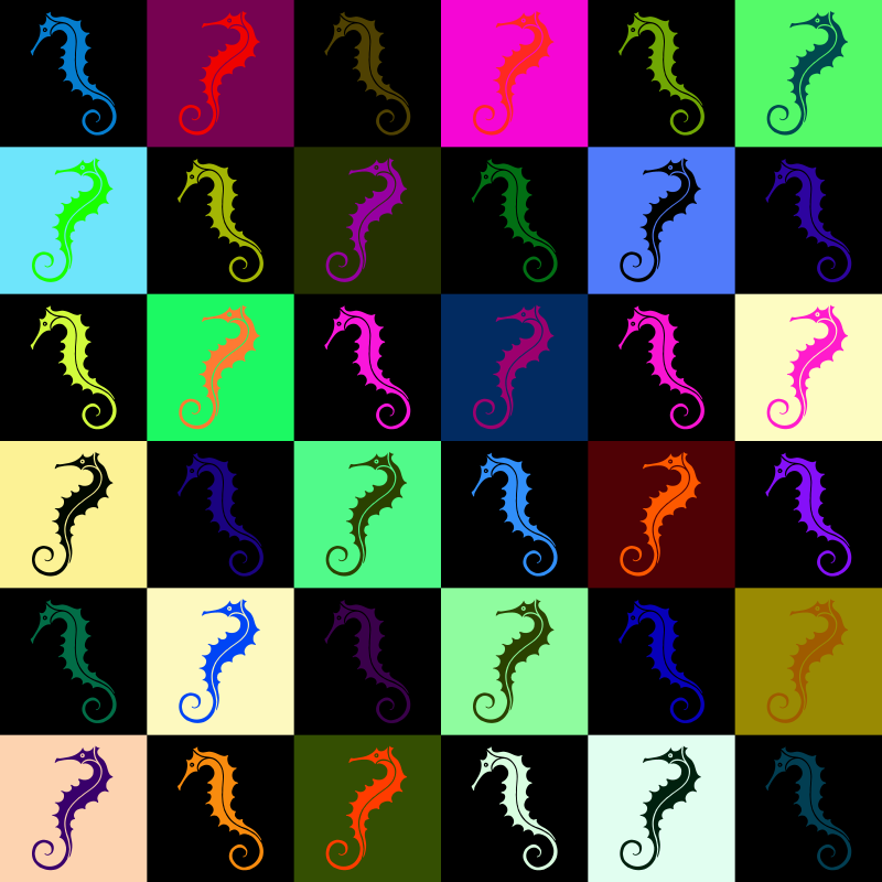 Seahorse pattern (multicoloured)