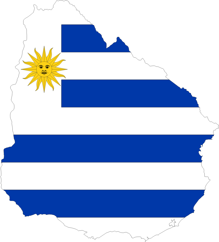 Uruguay Map Flag
