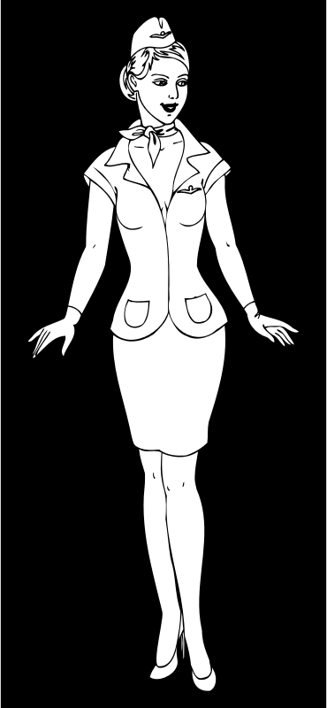 Stewardess Line Art