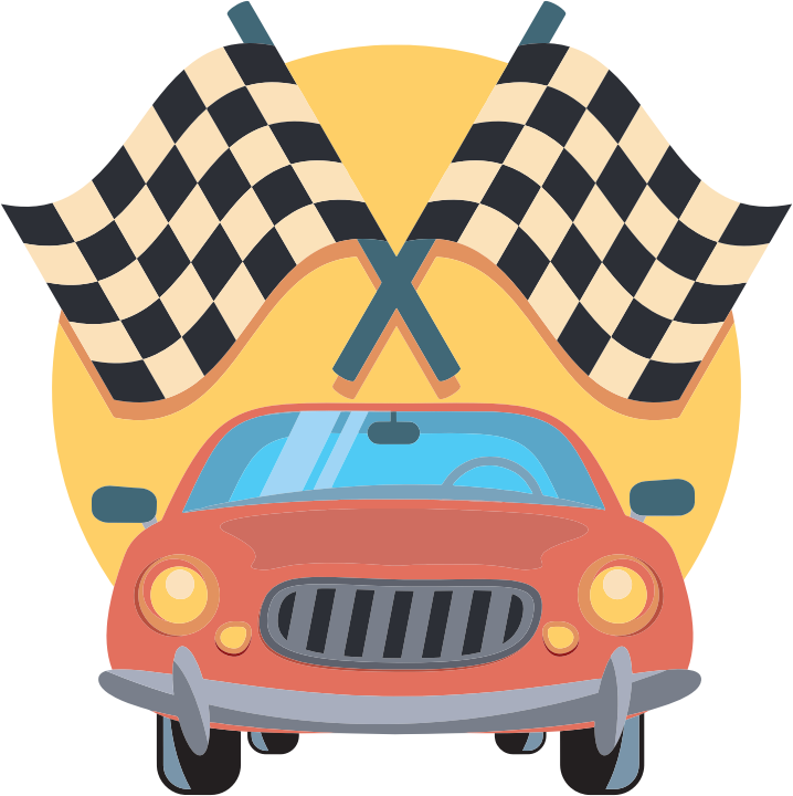 Car And Racing Flags Icon