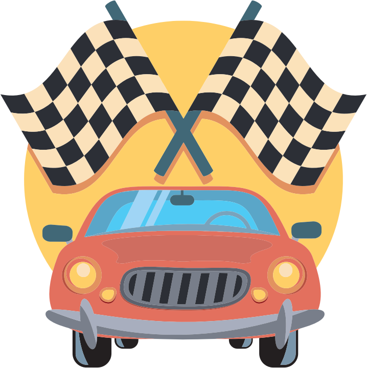 Car And Racing Flags Icon - Openclipart