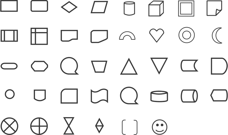 basic shapes clipart black and white