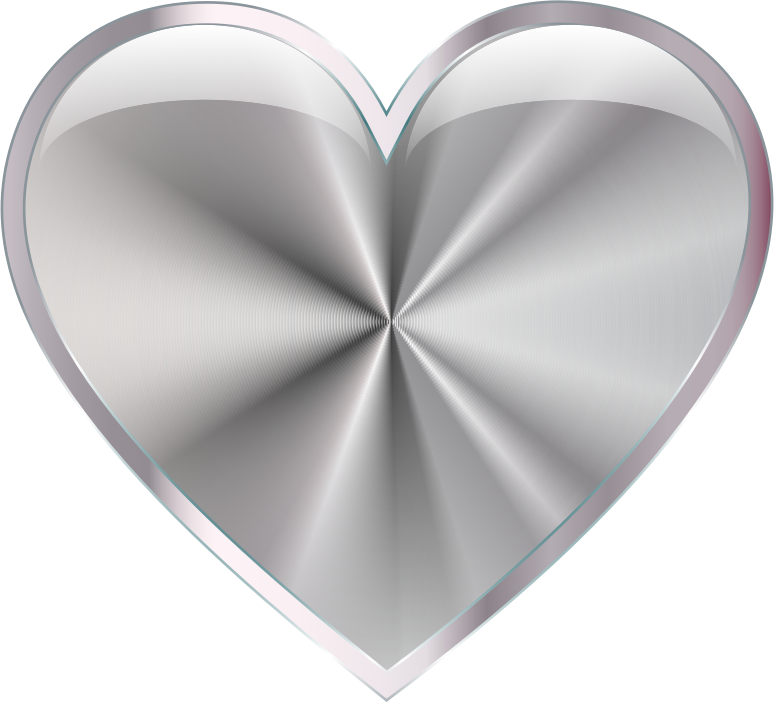 Silver Radiating Heart