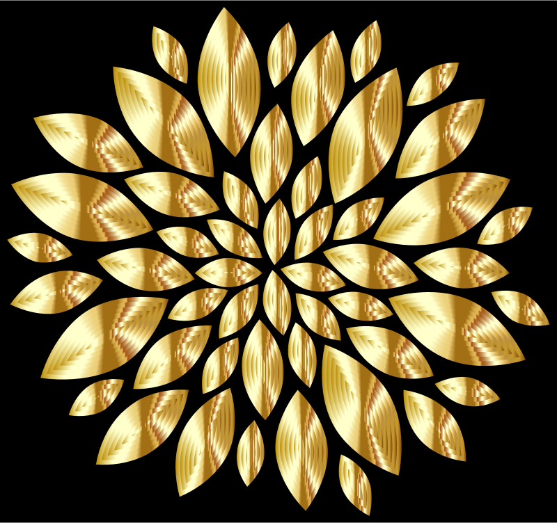 Gold Flower Petals With Background