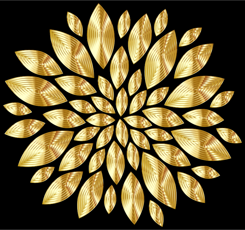 Gold Flower Petals Variation 3 With Background