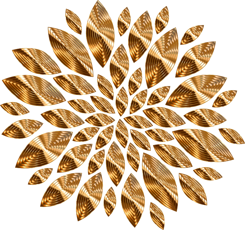 Gold Flower Petals Variation 4