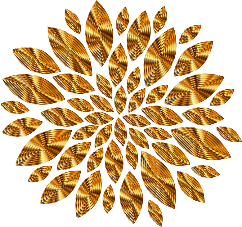 Gold Flower Petals Variation 5