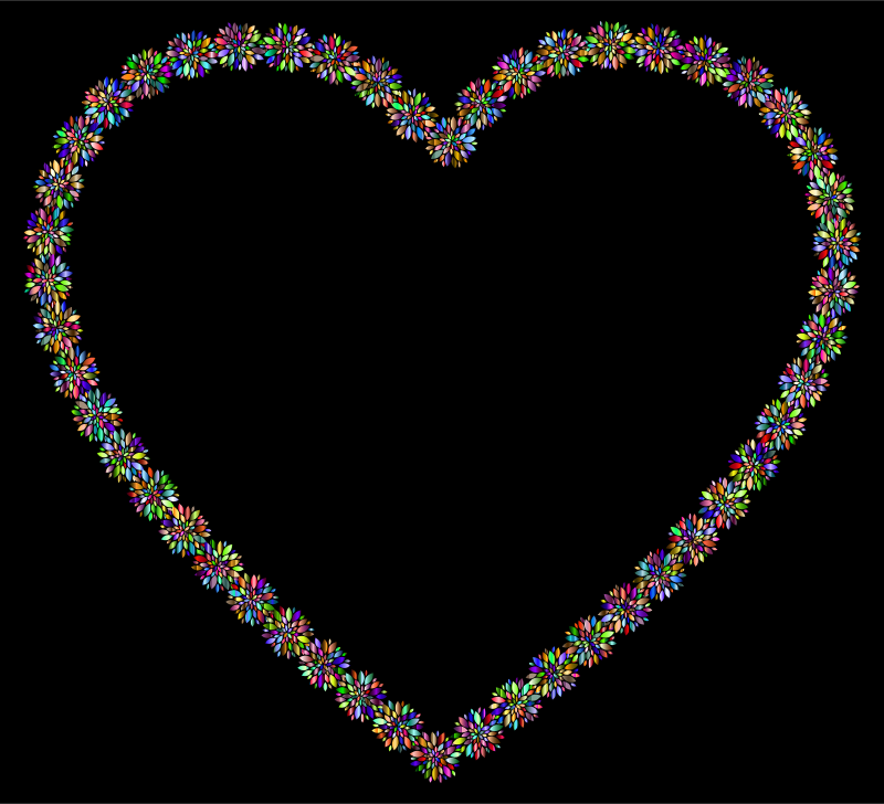 Prismatic Petals Heart With Background